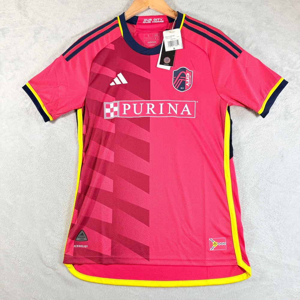 adidas St Louis City SC 2023 Authentic Home Jersey Small Pink S MLS HI1840